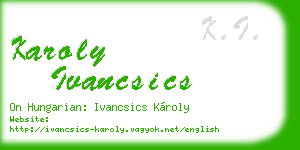 karoly ivancsics business card