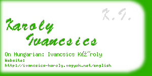 karoly ivancsics business card